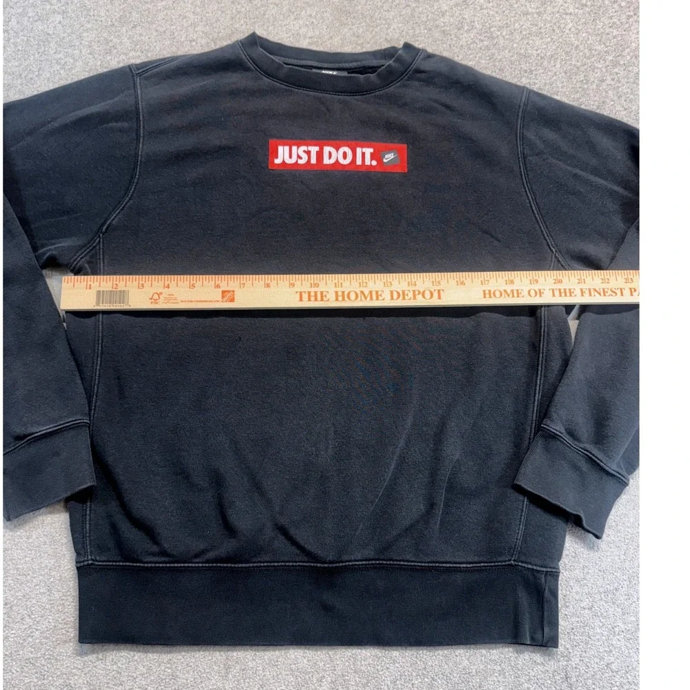 Nike Sweatshirt Womens Small Black Just Do It Box Logo‎ Crewneck Fleece Pullover